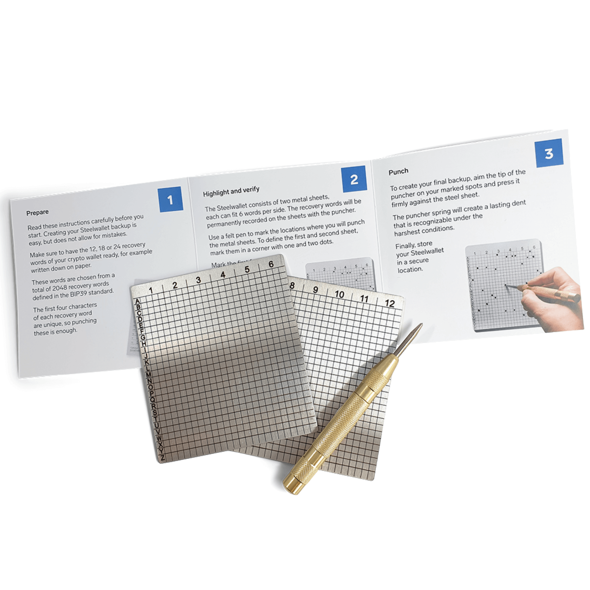 BitBox SteelWallet Seed Phrase Storage Instruction Manual