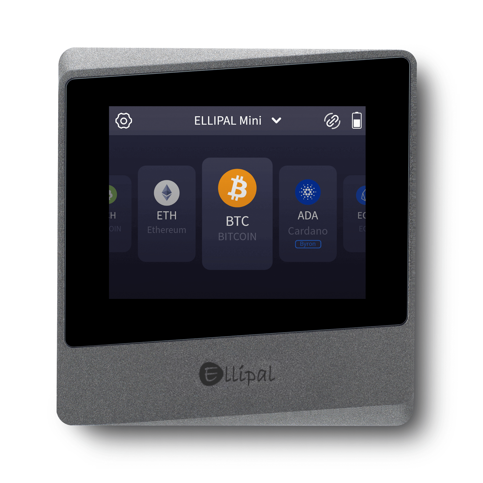 Ellipal Titan Mini Grey Cryptocurrency Hardware Wallet Front