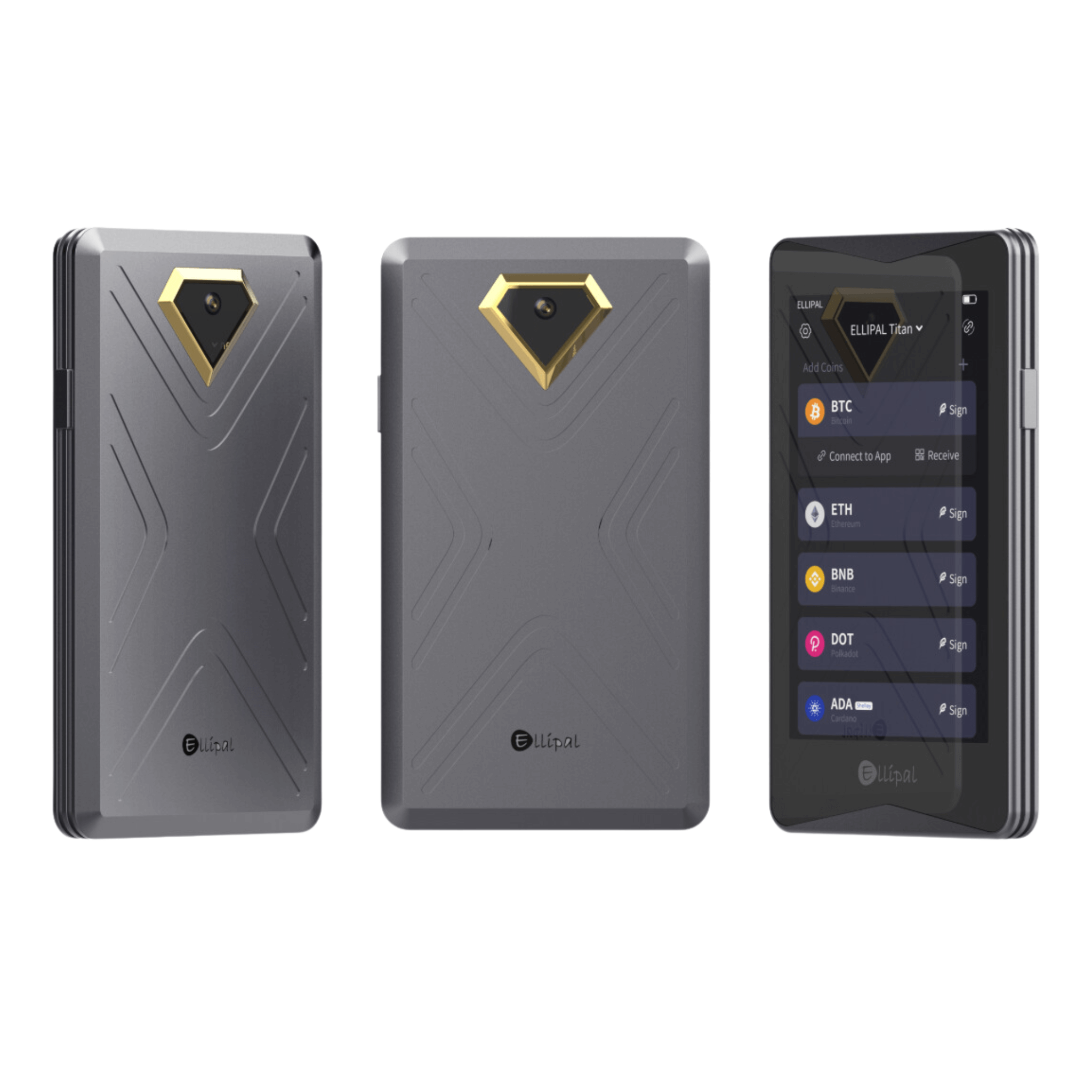 Ellipal Titan 2.0 Cryptocurrency Hardware Wallet All Angles