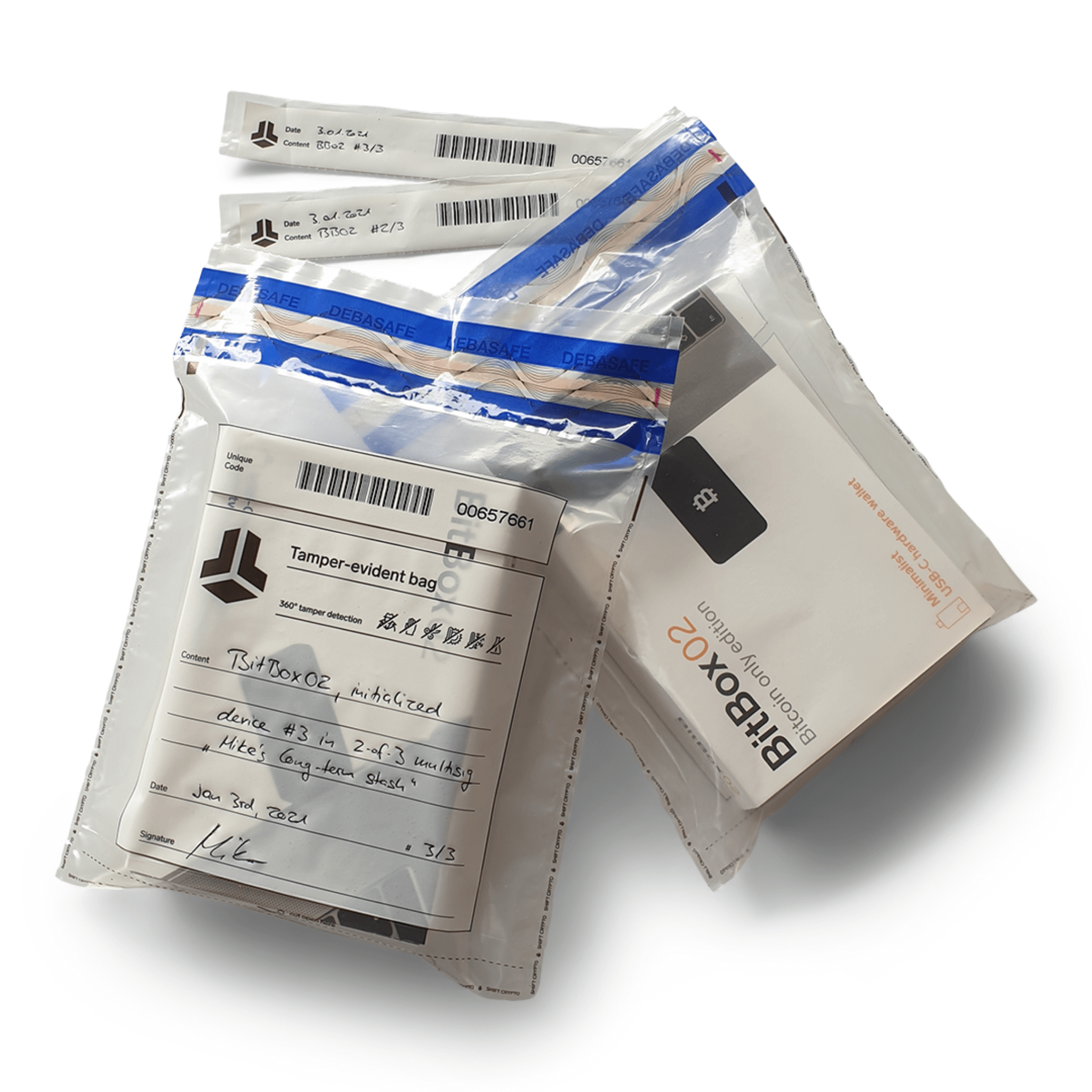 BitBox Accessories Tamper-Evident Bags 5-Pack Example Contents
