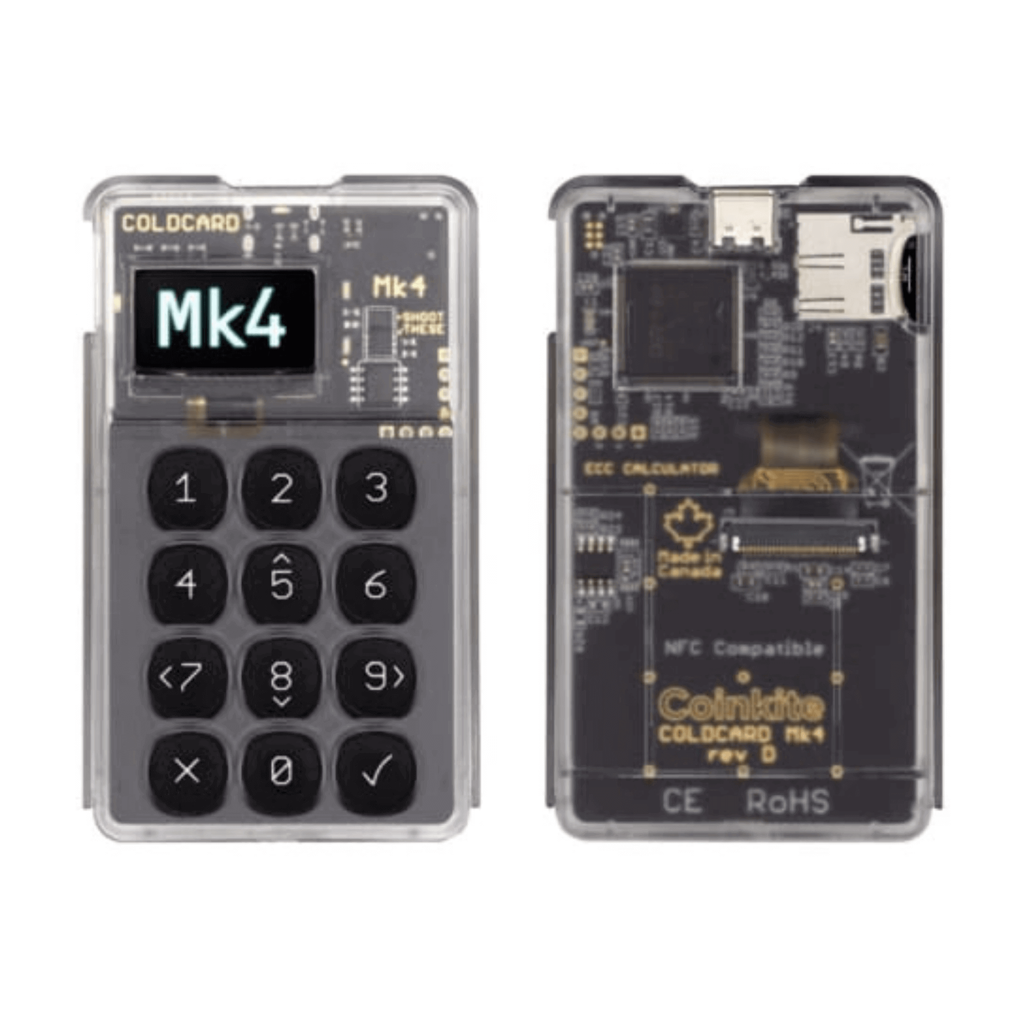 Coinkite Coldcard MK4 Cryptocurrency Hardware Wallet Front And Back