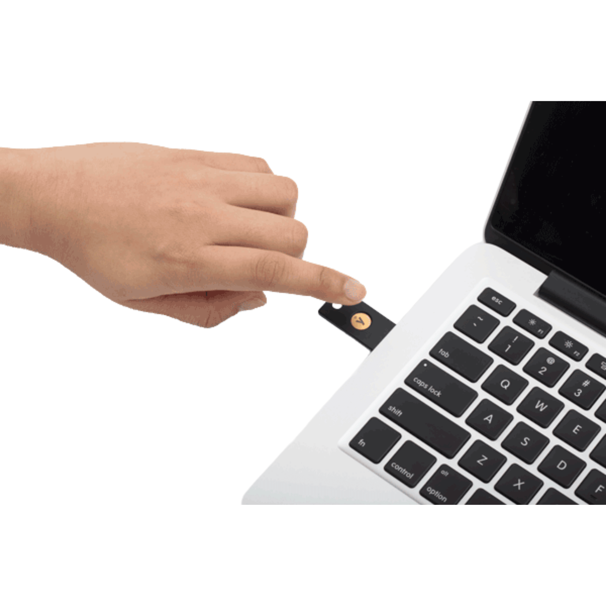 Yubico YubiKey 5 NFC Security Key Plugged Into A Laptop