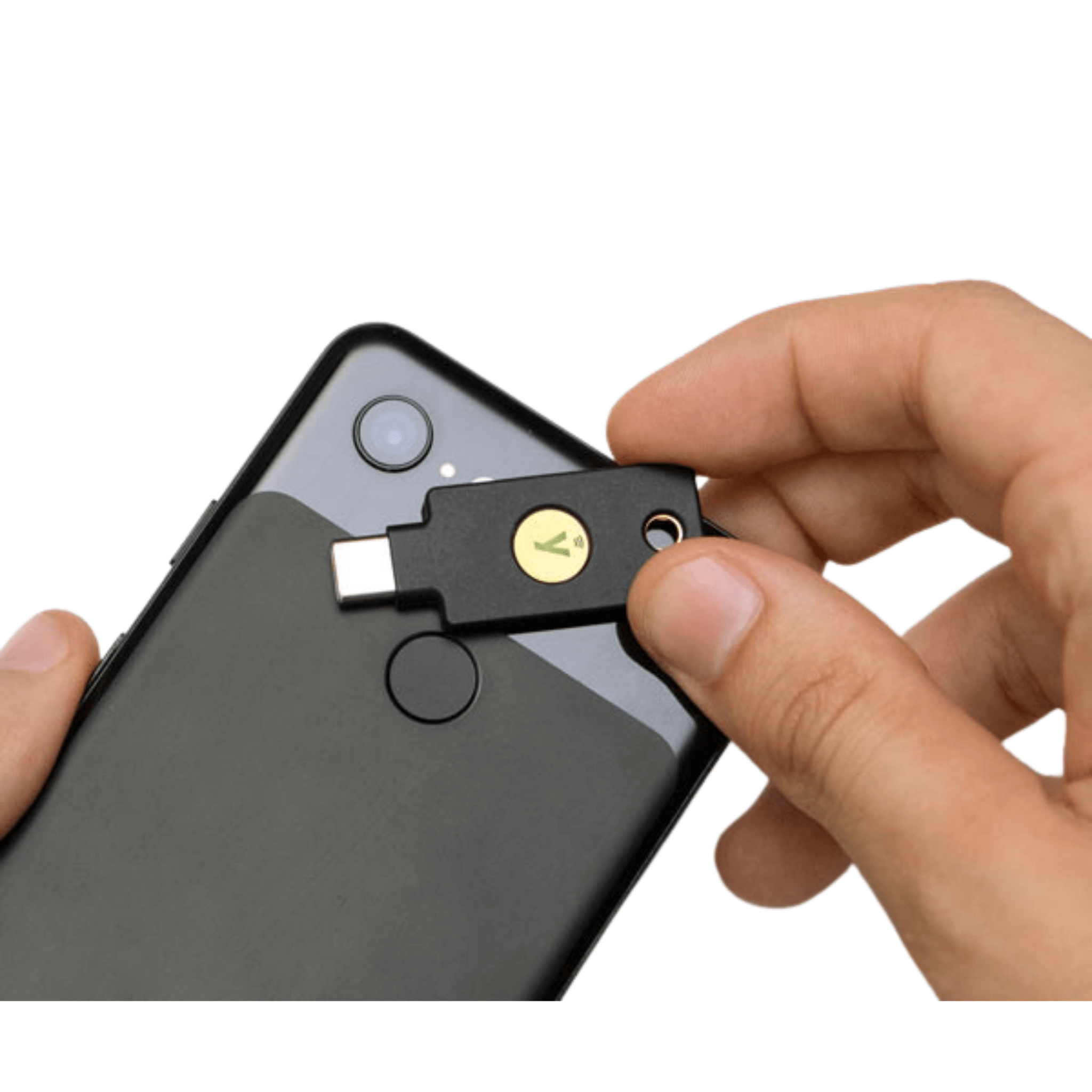 Yubico YubiKey 5C NFC Security Key Using NFC To Authenticate On A Mobile Device